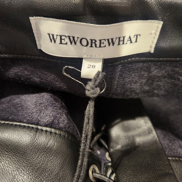Weworewhat Faux leather lace-up black pants size 28 - Picture 7 of 8